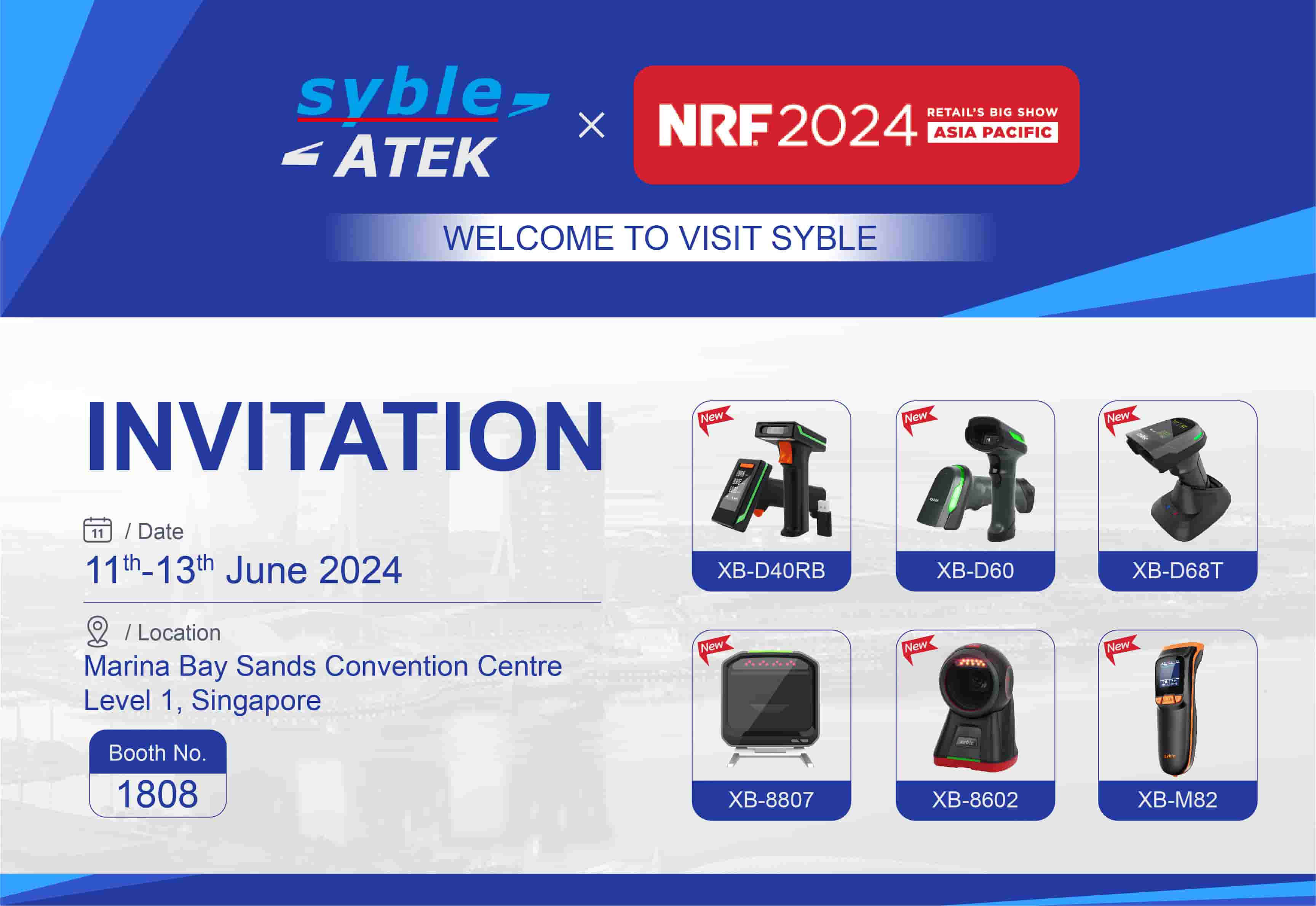 Join Syble Barcode Scanner at NRF Exhibition in Singapore!